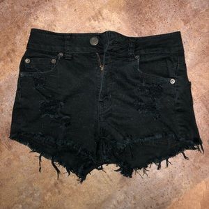 *SOLD* black distressed shorts